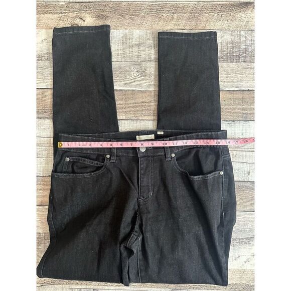 Eileen Fisher Black Wash Organic Cotton Stretch Denim Slim Jeans | Size 10 - Picture 3 of 6